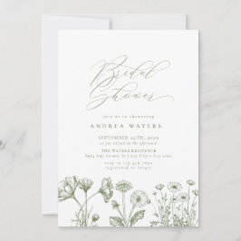 Invitación Moda del Boho de Flores Silvestres Ducha nupcial