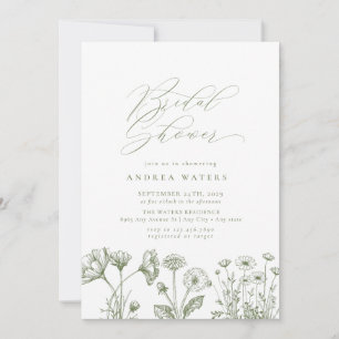 Invitación Moda del Boho de Flores Silvestres Ducha nupcial