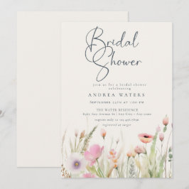 Invitación Moda del Boho de Flores Silvestres Ducha nupcial