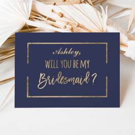 Invitación Moda del guión del marco dorado marina ser mi dama