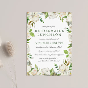 Invitación Moda del Jardín Antiguo Bridesmaids Boda del Lunch