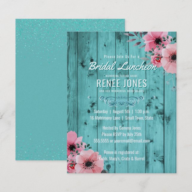 Invitación Moda del país Nochebuena| Ducha de matrimonio Verd (Anverso / Reverso)
