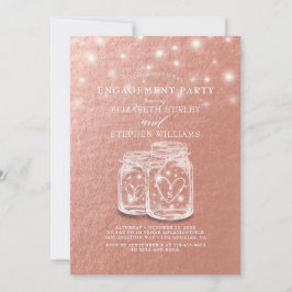 Invitación Moda del Partido de Compromiso boda Mason Jars Ros