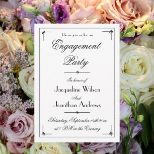 Invitación Moda del Partido de Compromiso Fiesta Elegante Per