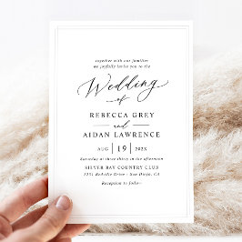 Invitación Moda Delicate Border Modern Script Boda