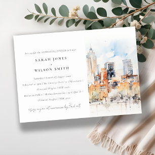 Invitación Moda Denver Colorado Skyline Ensayo Cena