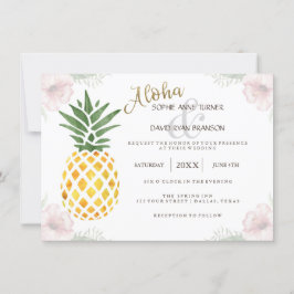 Invitación Moda Destino Aloha Boda en Playa Tropical