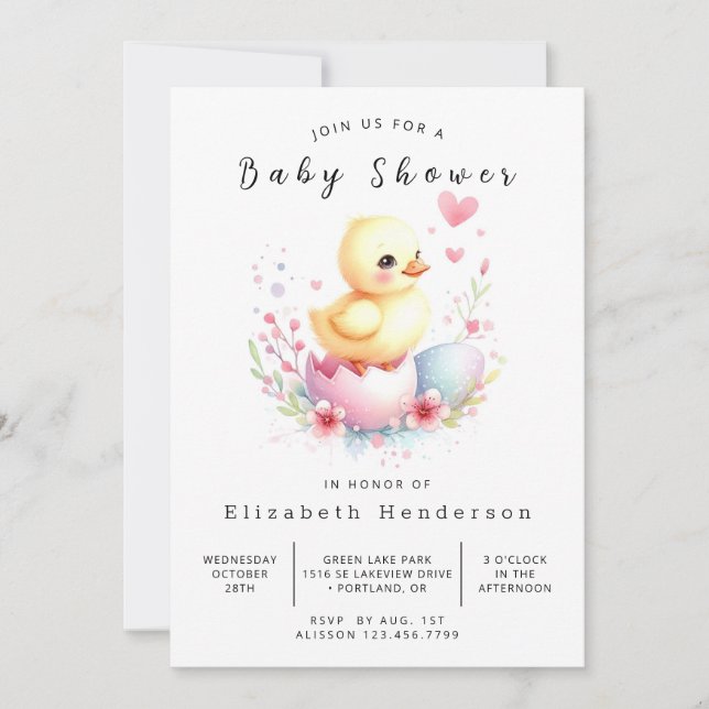 Invitación Moda Digital Duck Baby Shower (Anverso)