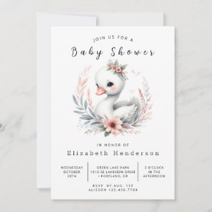 Invitación Moda Digital Swan Baby Shower