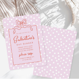 Invitación Moda dobla la cena del día de Polka Dot Galentine