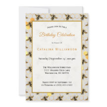 Moda Dorada Abejas Honeycomb Cumpleaños