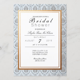 Invitación Moda Ducha de Novias Art Deco Francés