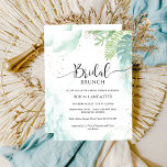 Invitación Moda Ducha nupcial/Brunch Verde y Azul<br><div class="desc">La magnífica ducha de novia, el brunch o las parejas te invitan a bañarte con una elegante vegetación azul y verde y delicadas manchas de color agua mostrando los detalles de tu evento. "Novia" en caligrafía escrita a mano moderna. Posibilidad de cambiar el texto de "Brunch" a "ducha", "duchas de...</div>