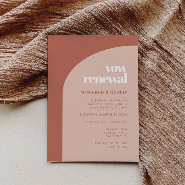Invitación Moda durazno arca terracota boda Vow Renewal (Subido por el creador)