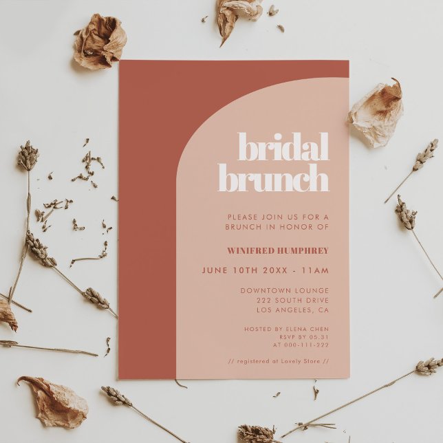 Invitación Moda durazno arco de terracota Brunch (Subido por el creador)