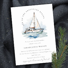 Invitación Moda Dusky Sailboat Yacht Seascape Baby Shower