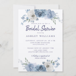 Invitación Moda Dusty Blue Ivory Rosa Bridal Shower Invitatia