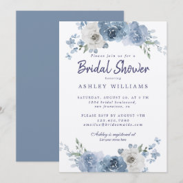 Invitación Moda Dusty Blue Ivory Rosa Bridal Shower Invitatia