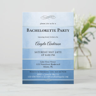 Invitación Moda Dusty Blue Striped Bachelorette