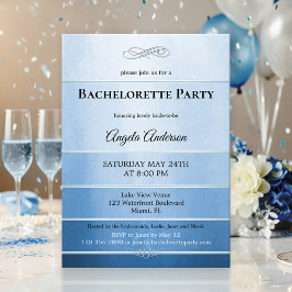 Invitación Moda Dusty Blue Striped Bachelorette
