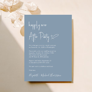 Invitación Moda Dusty Blue Wedding Recepcion
