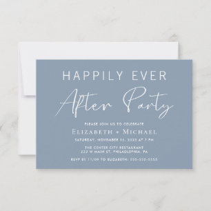 Invitación Moda Dusty Blue Wedding Recepción después del Fies