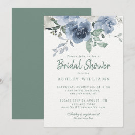 Invitación Moda Dusty Green Blue Rosa Bridal Shower