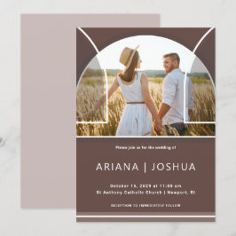 Invitación Moda Earthy Plum Arch Boda de fotografía