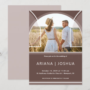 Invitación Moda Earthy Plum Arch Boda de fotografía