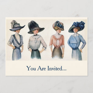 Invitación Moda eduardiana vintage de 1910