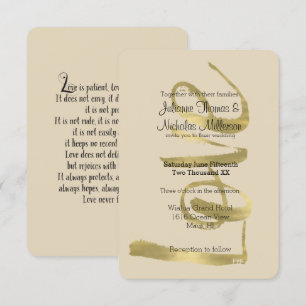 Invitación Moda El amor de oro es Boda del paciente