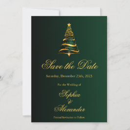 Invitación Moda Elegante boda de árbol de Navidad Guardar la 