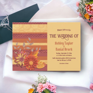 Invitación Moda elegante Boda floral caligrafía caprichosa