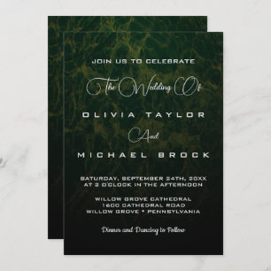 Invitación Moda elegante boda rústico sencillo de verde