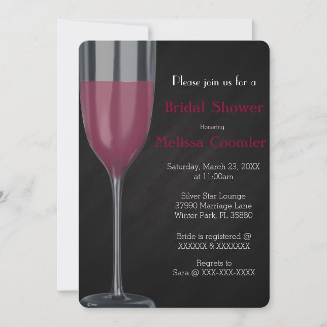 Invitación Moda Elegante Champagne Bridal Shower Invite (Anverso)