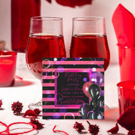 Invitación Moda Elegante De Moda Rosa Y Nacimiento Negro