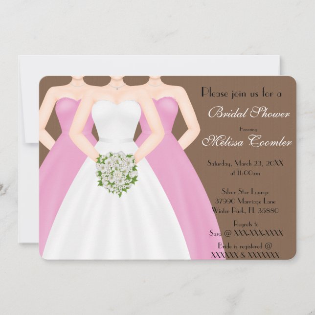 Invitación Moda Elegante Día Moderno Ducha Bridal Invi (Anverso)
