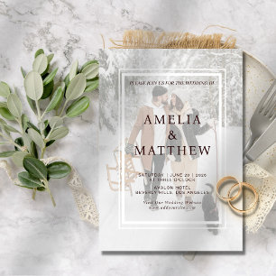 Invitación Moda Elegante Dos Fotos Boda Minimalista De Invier