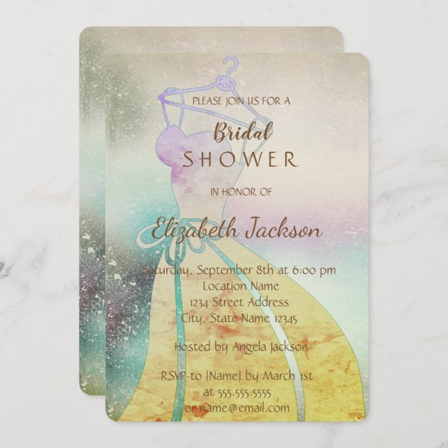 Invitación Moda elegante, ducha de novia con vestimenta de no (Anverso / Reverso)