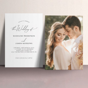 Invitación Moda elegante El Boda de un Boda de guiones gráfic