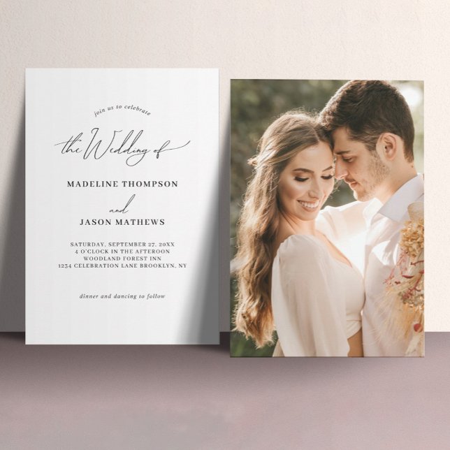 Invitación Moda elegante El Boda de un Boda de guiones gráfic (Subido por el creador)