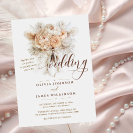 Invitación Moda Elegante estilo Boho Creamy Floral Boda