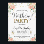 Invitación Moda Elegante Floral Peony Ladies Cumpleaños<br><div class="desc">Elegante invitación de cumpleaños con peonías de melocotón y acentos purpurinas de oro. En nuestra tienda de Zazzle se pueden encontrar inserciones,  carteles,  juegos y decoraciones similares. Si busca algún artículo específico,  no dude en ponerse en contacto con nosotros.</div>