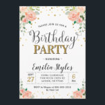 Invitación Moda Elegante Floral Peony Ladies Cumpleaños<br><div class="desc">Elegante invitación de cumpleaños con peonías de melocotón y acentos purpurinas de oro. En nuestra tienda de Zazzle se pueden encontrar inserciones,  carteles,  juegos y decoraciones similares. Si busca algún artículo específico,  no dude en ponerse en contacto con nosotros.</div>