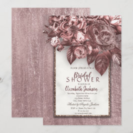 Invitación Moda elegante Flores Borgoña Ducha Bridal