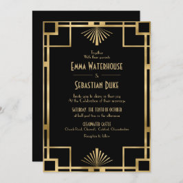 Invitación Moda elegante Gran Gatsby Art Deco Boda