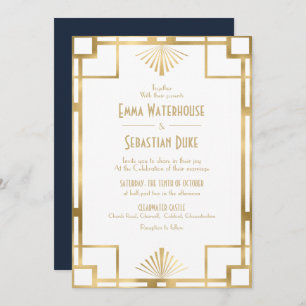 Invitación Moda elegante Gran Gatsby Art Deco Boda Invita