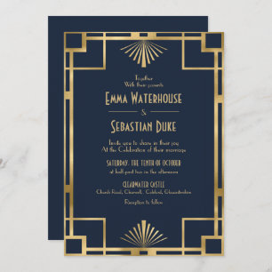 Invitación Moda elegante Gran Gatsby Art Deco Boda Invita
