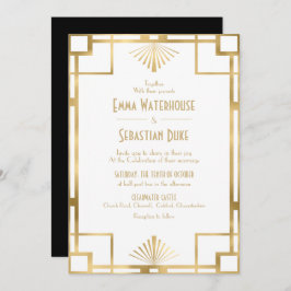 Invitación Moda elegante Gran Gatsby Art Deco Boda Invita