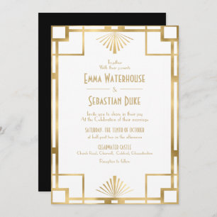 Invitación Moda elegante Gran Gatsby Art Deco Boda Invita
